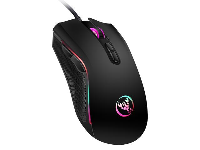 HXSJ A869 USB Wired 3200DPI 7 Button 7 Color LED Optical Computer Player Gaming Mouse