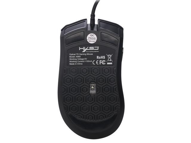 HXSJ A869 USB Wired 3200DPI 7 Button 7 Color LED Optical Computer Player Gaming Mouse