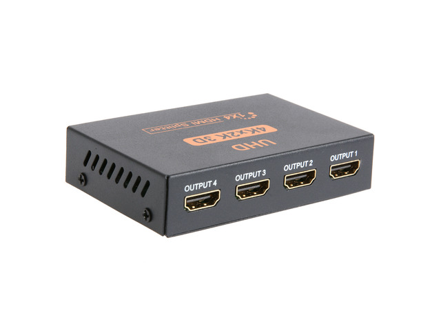 ESTONE 3D 4K*2K HDMI 1080P Splitter 1X4 HDMI Switch Switcher Split 1 in 4 Out Video Amplifier Repeater for HDTV Display DVD PS3