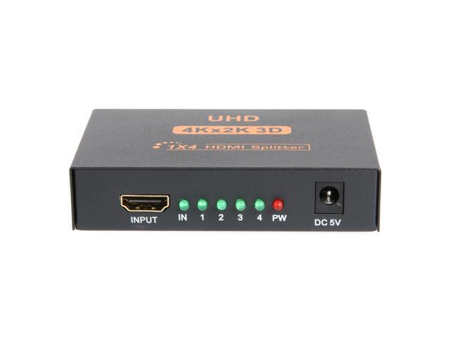 ESTONE 3D 4K*2K HDMI 1080P Splitter 1X4 HDMI Switch Switcher Split 1 in 4 Out Video Amplifier Repeater for HDTV Display DVD PS3