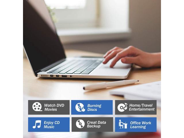 ESTONE External CD Drive, USB 3.0 Portable CD/DVD +/-RW Drive Slim DVD/CD ROM Rewriter Burner Compatible with Laptop Desktop PC Windows Linux OS...