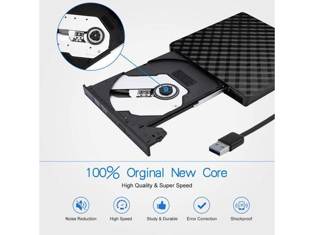 ESTONE USB 3.0 Slim External CD DVD ROM Drive Writer Reader Burner, 100% New Core High Speed Data Transfer External DVD Drive for Laptop Mac PC...