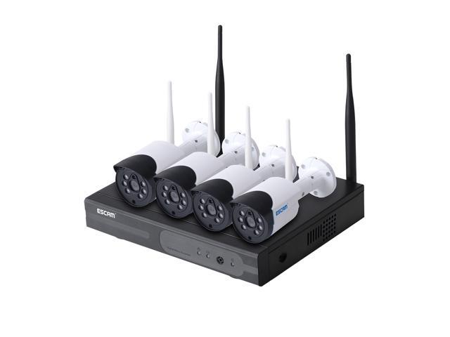 ESCAM WNK404 4CH WIFI NVR + 4pcs 720P IR IP66 WIFI Bullet IP Camera Kit 3.6mm Lens