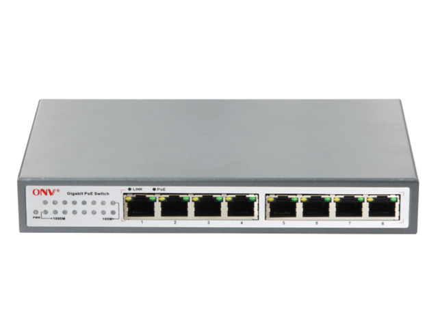 ONV-POE33084P-at 8-Port Gigabit PoE Switch with 4 Gigabit PoE Ports Network Switch