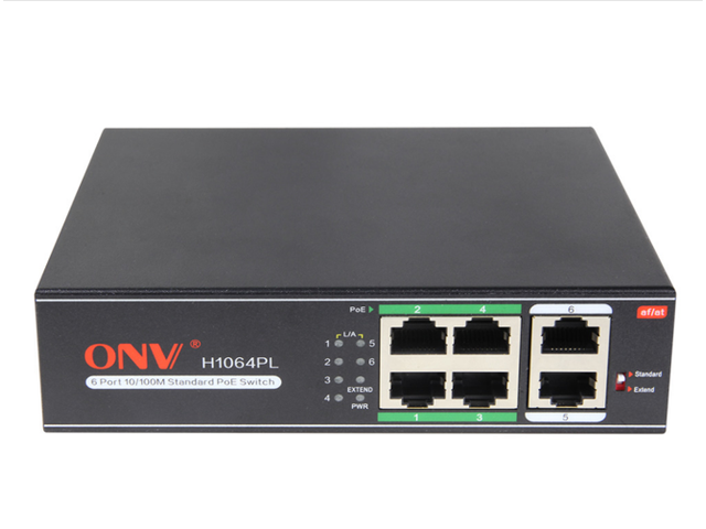 ONV-H1064PL 6-Port 10/100M IEEE802.3af/at Standard PoE Switch