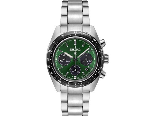 Seiko SSC933 Prospex Speedtimer Collection Solar Chronograph Watch - Stainless/Green