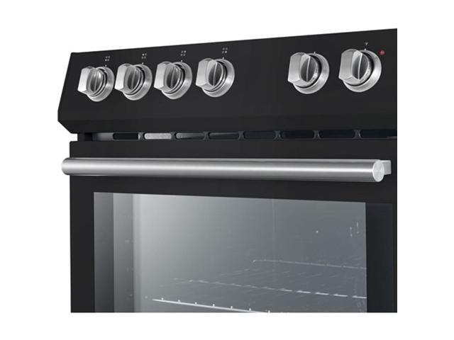 Forno Appliances - Leonardo Espresso 5.0 cu. ft. Slide-In Oven Electric Convection Range with Antique Brass Accents - Black - image 8