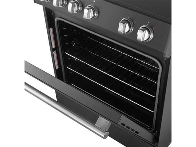 Forno Appliances - Leonardo Espresso 5.0 cu. ft. Slide-In Oven Electric Convection Range with Antique Brass Accents - Black - image 2