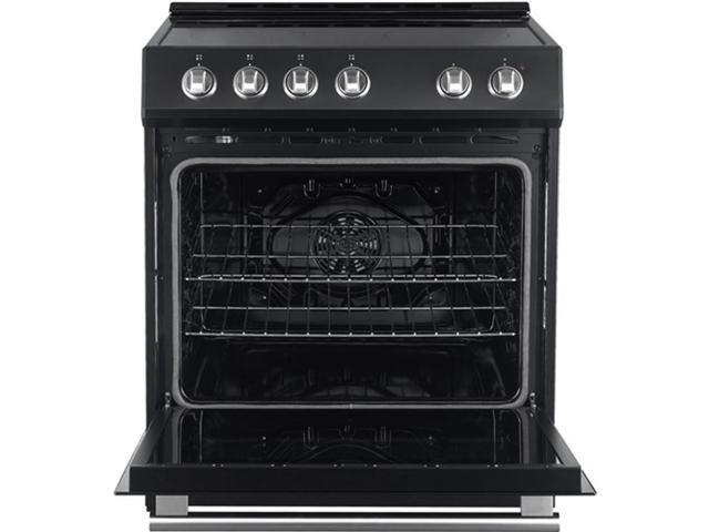 Forno Appliances - Leonardo Espresso 5.0 cu. ft. Slide-In Oven Electric Convection Range with Antique Brass Accents - Black - image 6