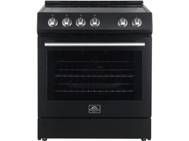 Forno Appliances - Leonardo Espresso 5.0 cu. ft. Slide-In Oven Electric Convection Range with Antique Brass Accents - Black - image 5