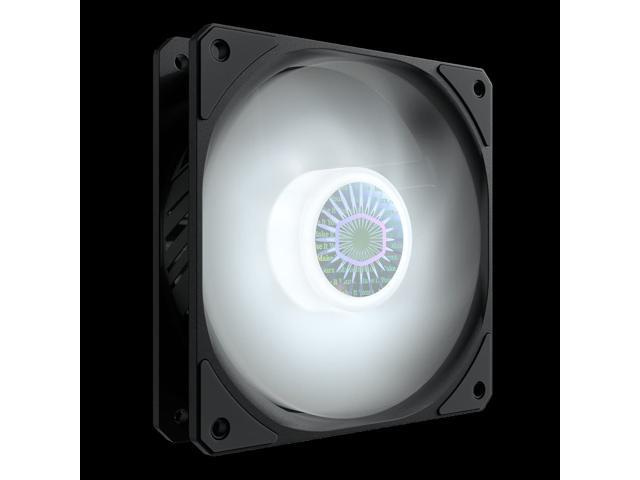 Cooler Master SickleFlow 120 V2 White Led Square Frame Fan with Air Balance Curve Blade Design, Sealed Bearing, PWM Control for Computer Case & .