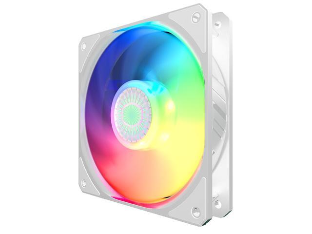Cooler Master SickleFlow 120 V2 Addressable RGB Fan (White Edition) - 120mm Square Frame Fan, Air Balance Curve Blade Design, PWM Control for...