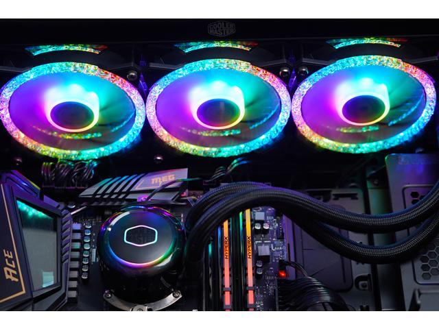 MasterFan MF120 Prismatic(3 in 1 with ARGB LED Controller)Addressable RGB 120mm Fan w/ Radiant Crystalline Lighting Effect-Crystallized Loop...