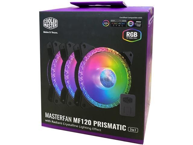 MasterFan MF120 Prismatic(3 in 1 with ARGB LED Controller)Addressable RGB 120mm Fan w/ Radiant Crystalline Lighting Effect-Crystallized Loop...