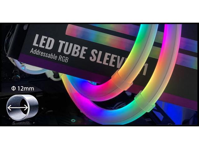 Cooler Master LED Tube Sleeve A1 -12mm Diameter (Pack of 2) - 30 Addressable RGB LEDs, Soft Rubber easy molding, ARGB Lighting for Liquid Cooling.