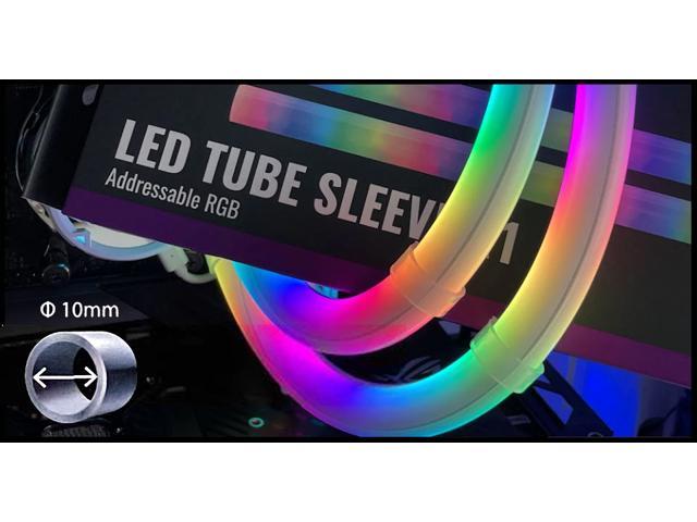 Cooler Master LED Tube Sleeve A1, 30 Addressable RGB LEDs Soft Rubber easy molding Versatile Sizing 10mm Diameter for Liquid Cooling Tubing