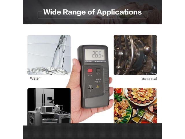 DM6801A Digital Thermocouple Thermometer Contact Type Thermometer Dual-channel K/J Thermocouple Temperature Meter