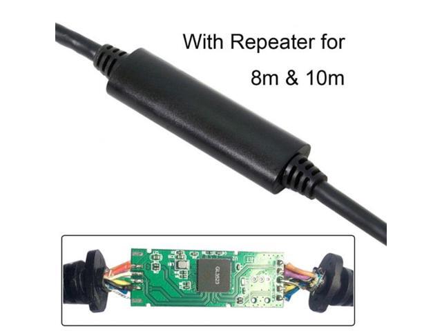 Cablecc 8m USB 3.0 A Type Repeater Cable Male to Micro USB 3.0 B Male with Mount Panel Screws for Camera