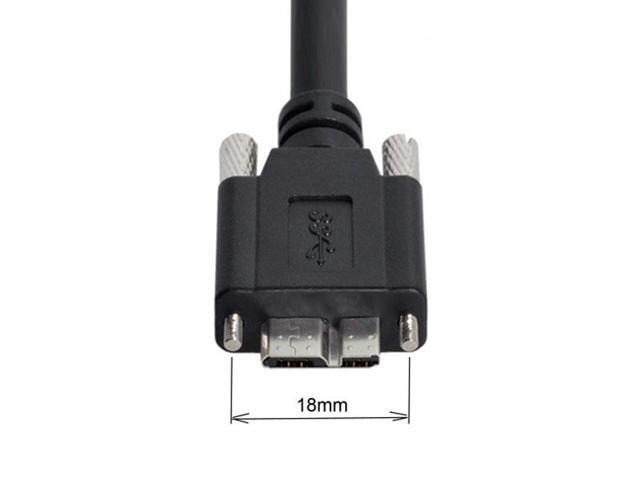 Cablecc 8m USB 3.0 A Type Repeater Cable Male to Micro USB 3.0 B Male with Mount Panel Screws for Camera