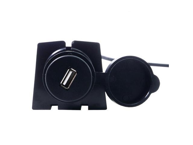 Cablecc 1m Waterproof Single USB 2.0 Extension AUX Flush Mount Car Mount Extension Cable for Dashboard Panel