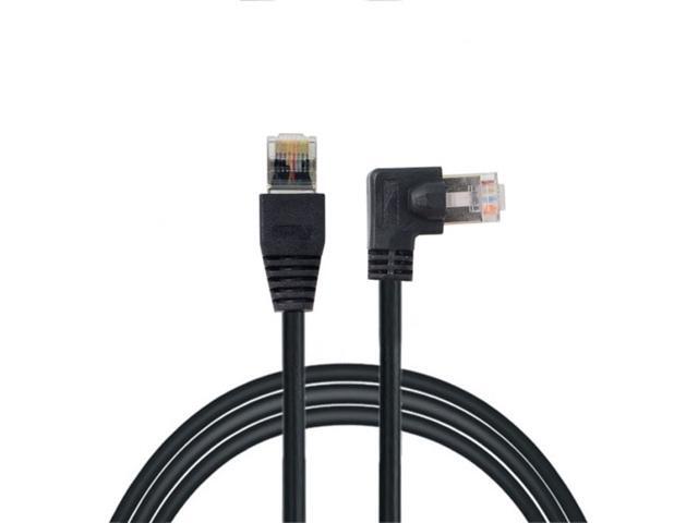 Xiwai Left Angled 8P8C STP Cat6 Lan Ethernet Network Patch Cord 90 Degree to Straight Cable 50cm