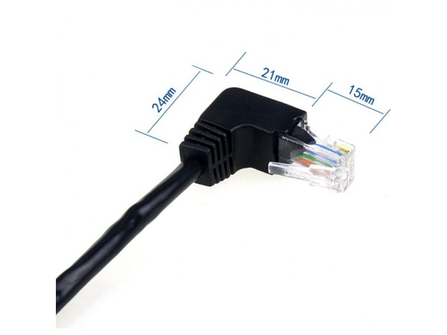CY Down Angled 90 Degree 8P8C FTP STP UTP Cat 5e Male to Female Lan Ethernet Network Extension Cable 50cm UT-003-0.5M