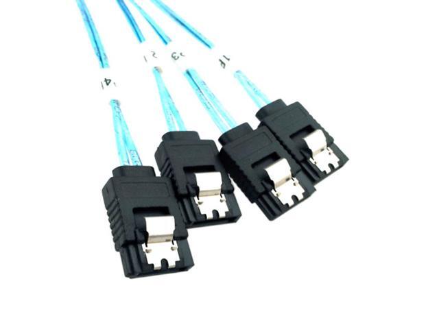 Cablecc Internal Mini SAS SFF-8643 Host to 4 SATA 7pin Target Hard Disk 6Gbps Data Server Raid Cable 50cm