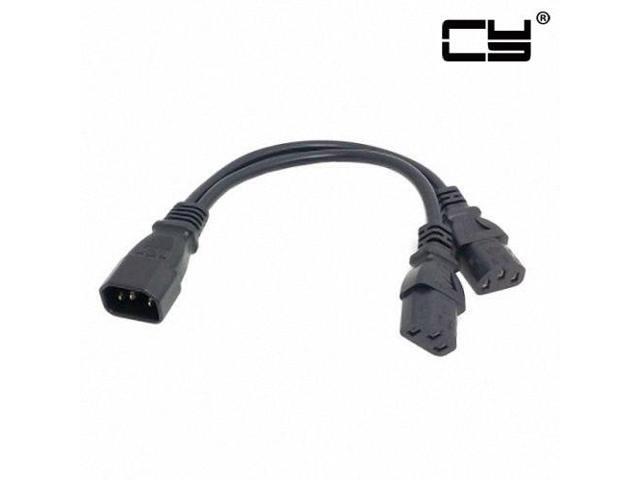 CHENYANG Single C14 to Dual C13 5-13R Short Power Y Type Splitter Adapter Cable Cord