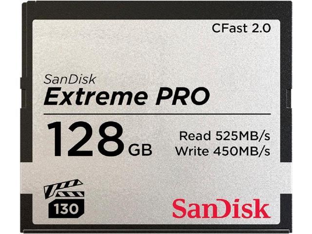 SanDisk - SDCFSP-128G-A46D - SanDisk Extreme Pro 128 GB CFast Card - 525 MB/s Read - 450 MB/s Write - Lifetime Warranty
