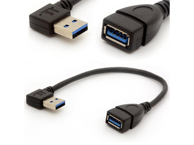 USB 3.0 Extension Cable Angle 90 Degree Adapter Type A Male To Female High Speed Connection, Super fast 5Gbps Data Transfer Sync Charger lead (RIGHT)