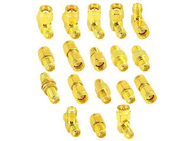 YOTENKO 18pcs SMA Adapter Kit Standard SMA Male to SMA Female WiFi Antenna SMA Connectors Converter for WiFi Antenna/FPV Drone/Extension Cable
