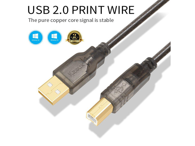 Printer Cable USB Printer Scanner Cable 15ft High Speed USB 2.0 A Male to B Male Cord for HP, Canon, Epson, Dell, Samsung etc