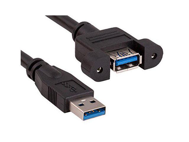 Cable Leader 6ft USB 3.0 Panel-Mount Type A Male to Type A Female Cable
