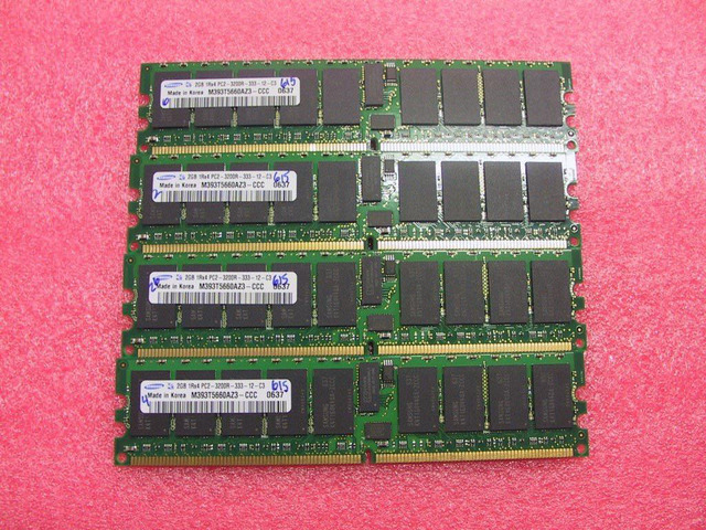 Samsung 8GB (4x2GB) DDR2 PC2-3200R-333 M393T5660AZ3-CCC 1RX4 ECC REG