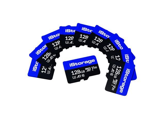 Pack of 10 iStorage microSD Cards 128GB. Encrypt data stored on iStorage microSD Cards using datAshur SD USB flash drive. Compatible with datAshur...