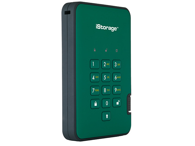 iStorage diskAshur2 HDD 500GB Green - Secure portable hard drive - Password protected, dust and water resistant, portable, military grade hardware...