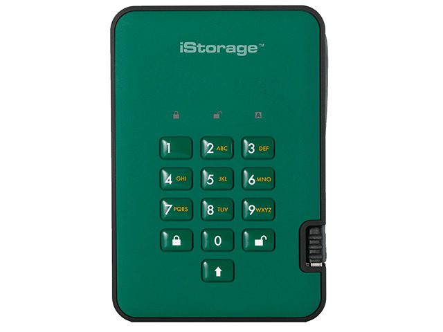 iStorage diskAshur2 SSD 8TB Green - Secure portable solid state drive - Password protected, dust and water resistant, portable, military grade...