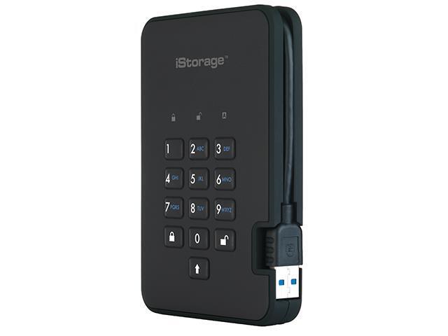 iStorage diskAshur2 HDD 4TB Black - Secure portable hard drive - Password protected, dust and water resistant, portable, military grade hardware...