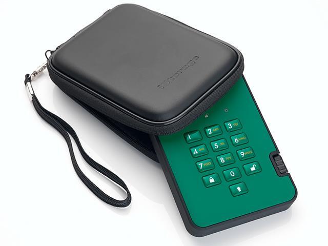 iStorage diskAshur2 HDD 2TB Green - Secure portable hard drive - Password protected, dust and water resistant, portable, military grade hardware...