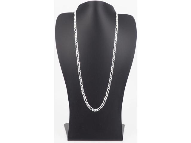 Solid 925 Sterling Silver Italian 7.8mm Flat 20 Figaro Link Chain Necklace for Women Men Made in Italy FIG180-20