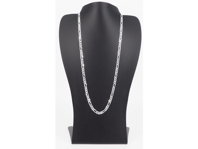 Solid 925 Sterling Silver Italian 5.5mm Flat 22 Figaro Link Chain Necklace Unisex, All ages