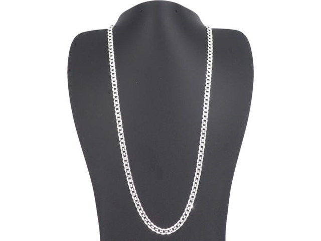 Solid 925 Sterling Silver Italian 5.2mm Flat 22 Curb Chain Necklace for Men Women CURB150-22