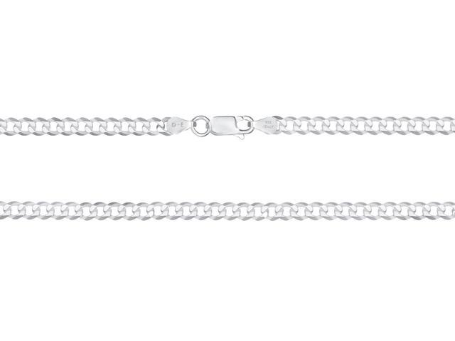 Solid 925 Sterling Silver Italian 4.8mm Flat 22 Curb Chain Necklace for Men Women CURB120-22