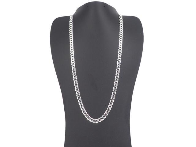 Solid 925 Sterling Silver Italian 6.2mm Flat 22 Curb Chain Necklace for Men Women CURB160-22