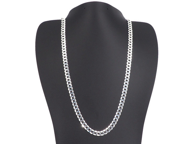 Solid 925 Sterling Silver Italian 6.2mm Flat 20 Curb Chain Necklace for Men Women CURB160-20