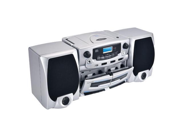 Supersonic SC-2121BT Bluetooth Entertainment Audio System Bluetooth 5.0 op Loading MP3/CD Player AM/FM Radio USB Input Double Cassette Recorder High-Performance Detachable Speakers AC/DC - image 7