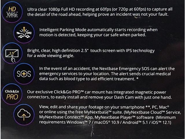 Nextbase - Full HD 322GW Dash Cam with GPS, WiFi, Bluetooth, Parking Mode & 2.5” Touchscreen - Black - image 10