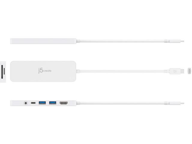 j5create - USB-C Multi-Port Hub with Power Delivery for Mac, PC and More - White - image 10