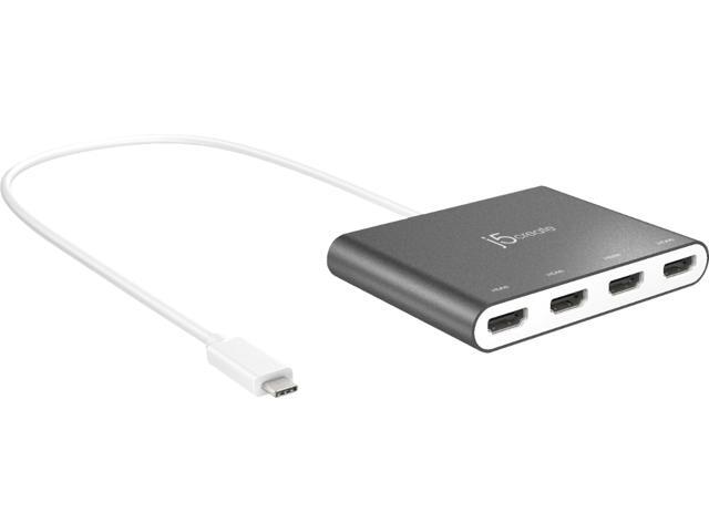 j5create - USB-C to 4-Port HDMI Multi-Monitor Adapter - Silver - image 3