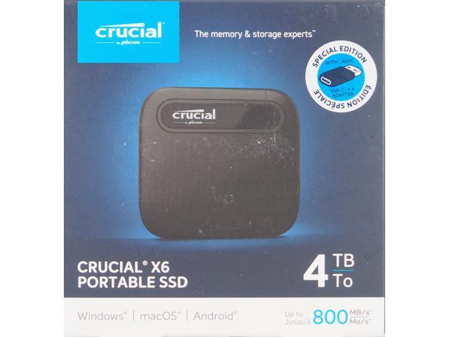 Crucial X6 SE 4TB External USB-C/USB-A Portable SSD CT4000X6SSD9SE